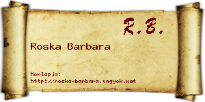 Roska Barbara névjegykártya